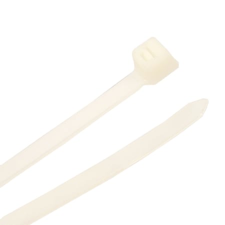 Forney Cable Tie, 14-1/2 in L, 3.80 in Max Bundle Dia., Natural, Nylon 6/6, 120 lb Strength, 100 PK 62070